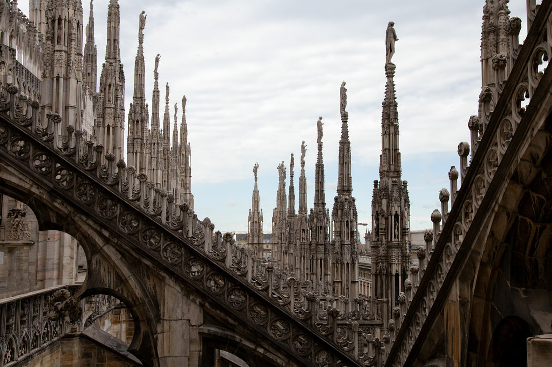 Gothic decoration on top of the Milan Cathedral