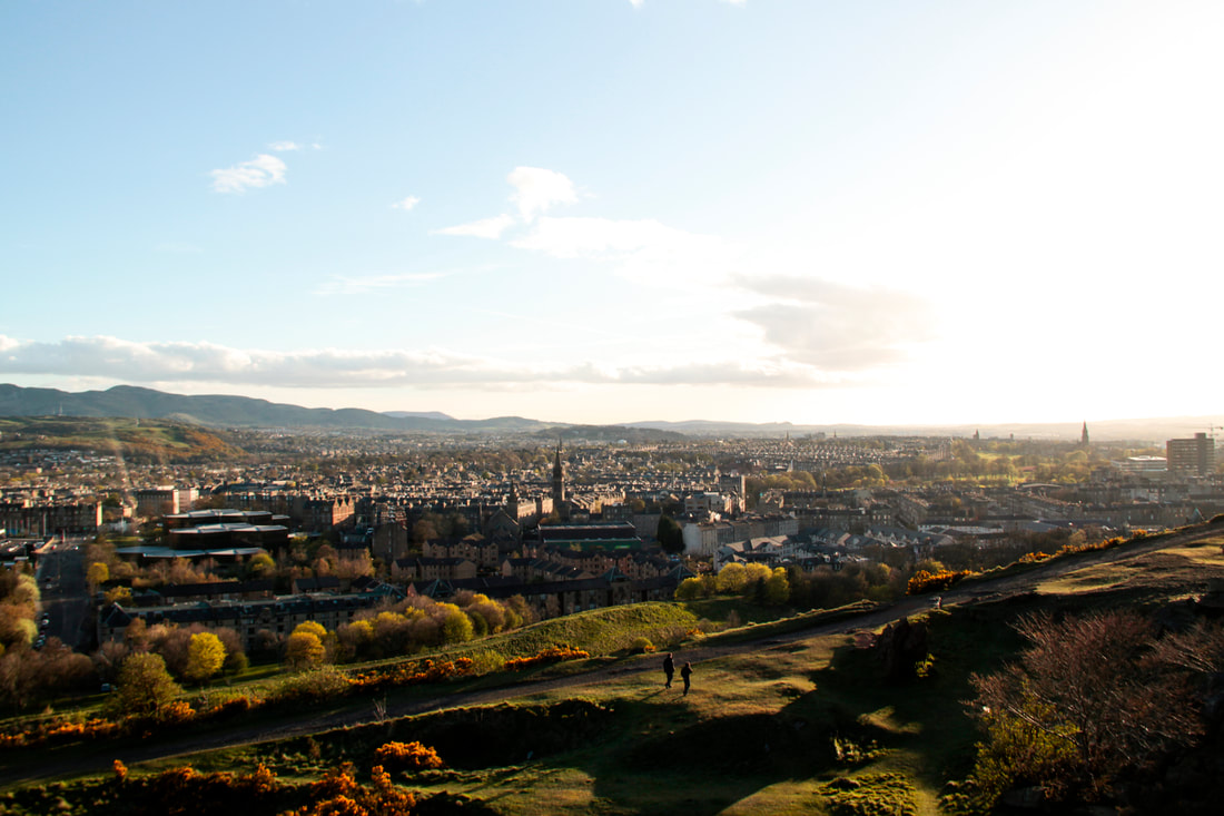 The view from the top of Arthur's seat in Edinburgh