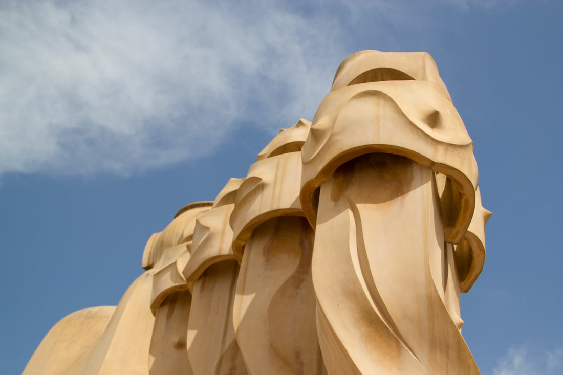  Sculpture on top of the Casa Milà in Barcelona design by Antony Gaudi.