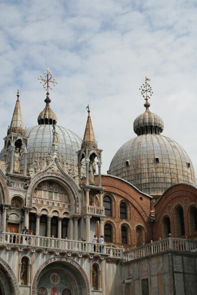 A view of the domes of St Mark's Basilica 